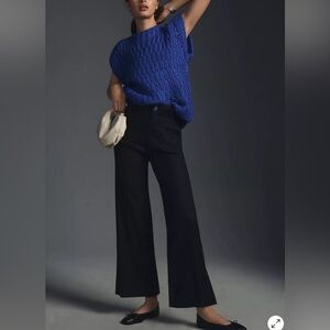 Maeve Colette wide leg cropped pant, size 27 Regular, black.